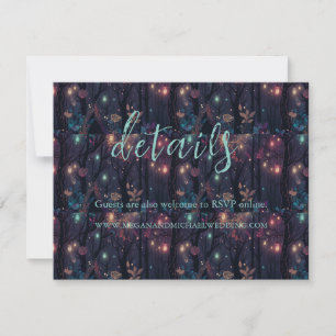 Floral Spray Fantasy Art Wedding Details Thank You Card