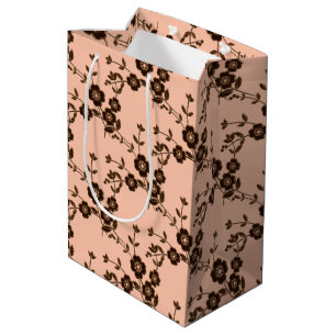 Floral Spray Style 1, PEACH-BROWN-GIFT BAG M