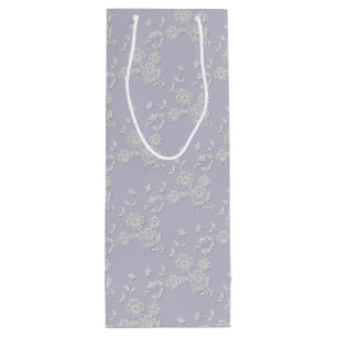 Floral Spray Style 1, PURPLE-WHITE-WINE GIFT BAG