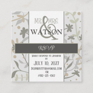 Floral Sprigs Modern Elegant Inspirivity RSVP Enclosure Card