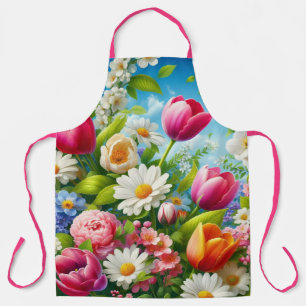 Floral/spring artwork  apron