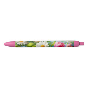 Floral/spring artwork black ink pen