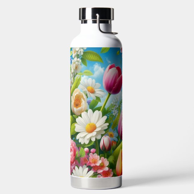 Floral/spring artwork  water bottle (Left)
