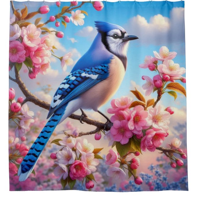 Floral/spring Blue Jay art (Front)