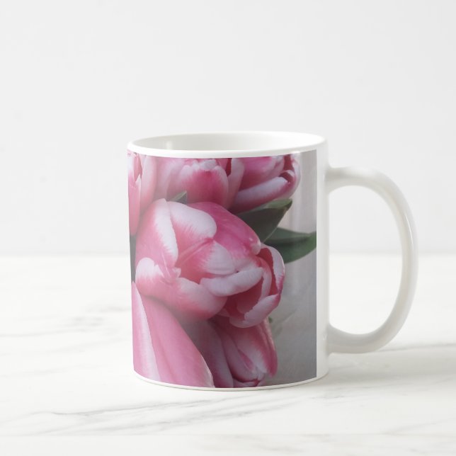 Floral Spring Bouquet of Pink Tulips, Flowers Coffee Mug (Right)