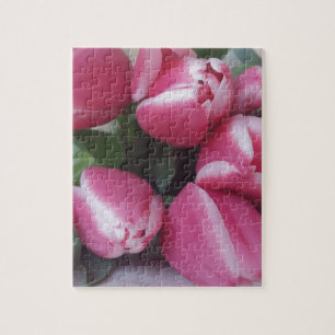 Floral Spring Bouquet of Pink Tulips, Flowers Jigsaw Puzzle