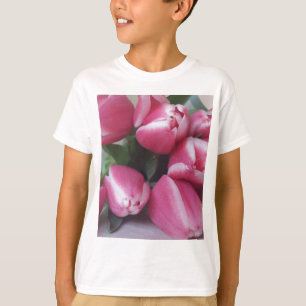 Floral Spring Bouquet of Pink Tulips, Flowers T-Shirt