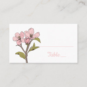 Floral Spring Cherry Blossom Pink Wedding Party Place Card