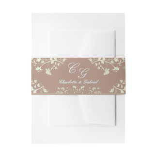 Floral Spring Chinoiserie Belly Band Invitation Belly Band