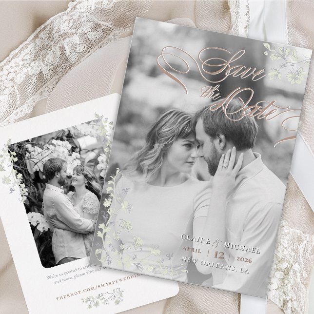 Floral Spring Chinoiserie Save The Date Invitation (Creator Uploaded)