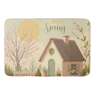 Floral/spring cottage bath mat