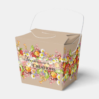 Floral Spring Flowers Primrose Taupe Professional Favor Box