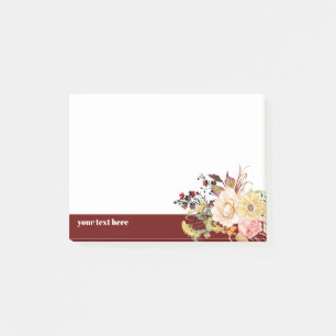 floral, spring flowers,  romantic flower post-it notes