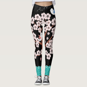 Floral Spring Garden with Singing Birds Leggings