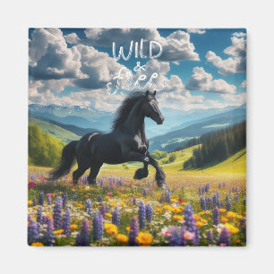 Floral/spring horse/stallion magnet