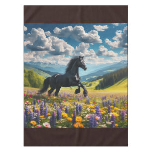 Floral/spring horse/stallion  tablecloth