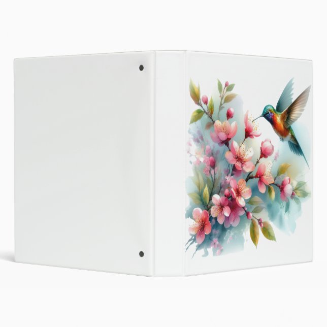 Floral/spring hummingbird artwork  binder (Background)