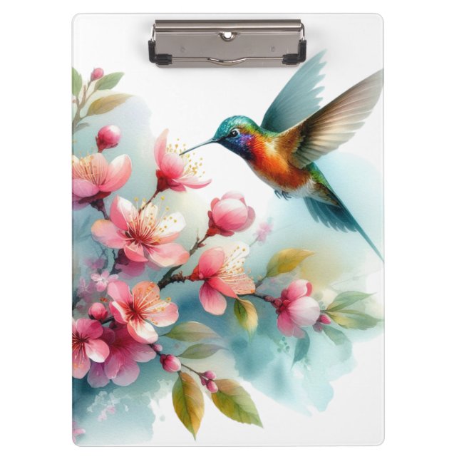 Floral/spring hummingbird artwork  clipboard (Front)