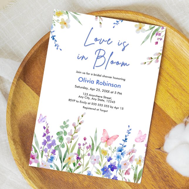 Floral Spring Love is in Bloom Bridal Shower  Invitation (Floral Spring Love is in Bloom Bridal Shower Invitation )