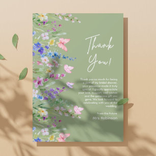 Floral Spring Love is in Bloom Bridal Shower Thank You Card