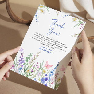 Floral Spring Love is in Bloom Bridal Shower Thank You Card