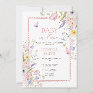 Floral Spring Summer Baby in Bloom Baby Shower Invitation