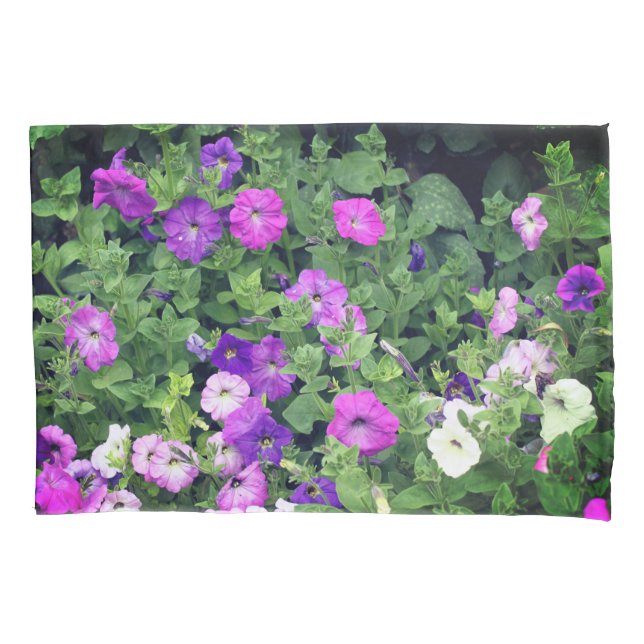 Floral Spring Summer Decor Petunia Flowers Cute Pillowcase (Front)