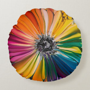 Floral Spring Watercolor Artistic Floral Pattern Round Pillow