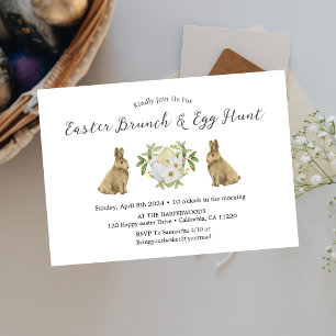 floral Spring Watercolor Easter Egg easter brunch Invitation