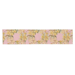 Floral Spring Wreath Flower Pink Flowers Art Short Table Runner