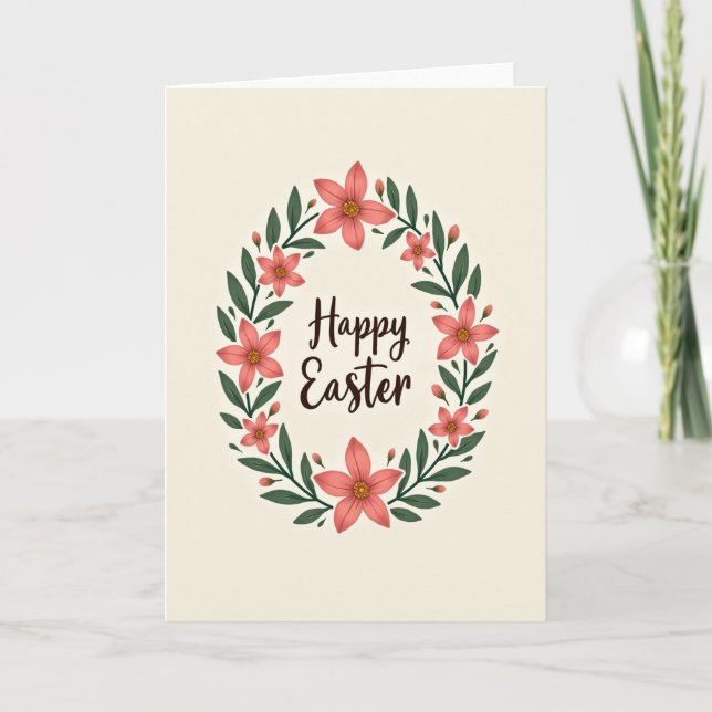 Floral Springtime Wishes Card (Front)