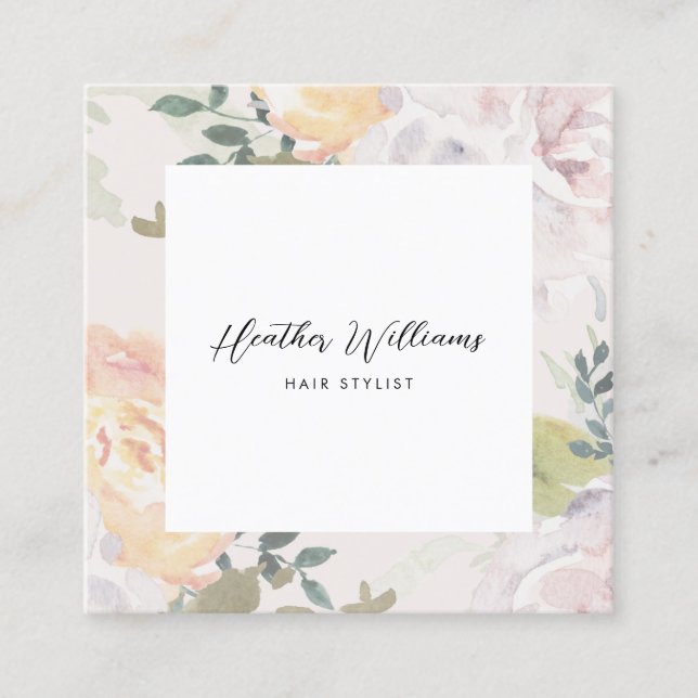 Floral Square Business Card (Front)