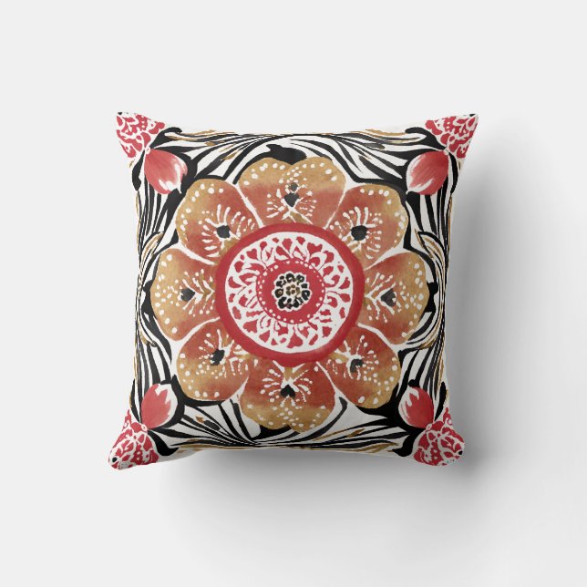 Floral Square Pillow (Back)