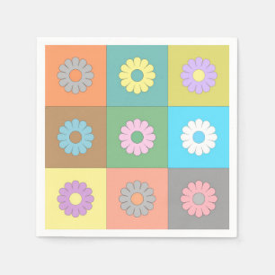 Floral squares pattern      napkin