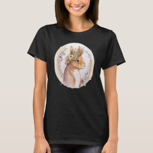 Floral Squirrel Flower Crown Watercolor Animal T-Shirt