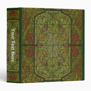 Floral Stained Glass Art Design Personalized Binder