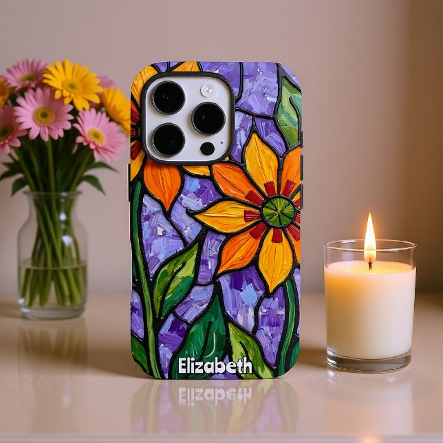 Floral Stained Glass Artwork Case-Mate iPhone Case (Creator Uploaded)
