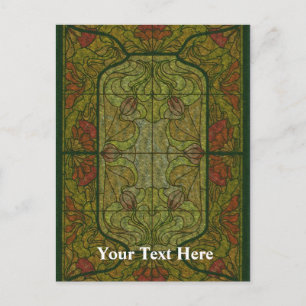 Floral Stained Glass Customizable Postcard