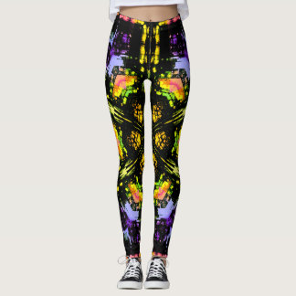 Floral Stained Glass Kaleidoscope Leggings