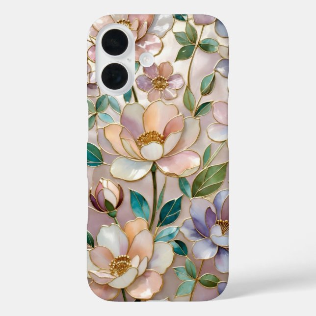 Floral Stained Glass Phone Case Botanical (Back)