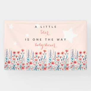 Floral Star Baby Shower Banner