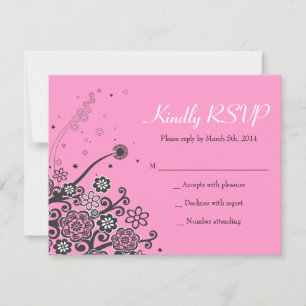 Floral Star of David Bat Mitzvah Invitation Reply