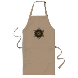 Floral Star of David Long Apron