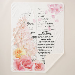 Floral Statement Sherpa Blanket