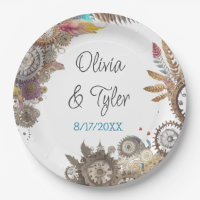 Floral Steampunk Wedding Date and Names