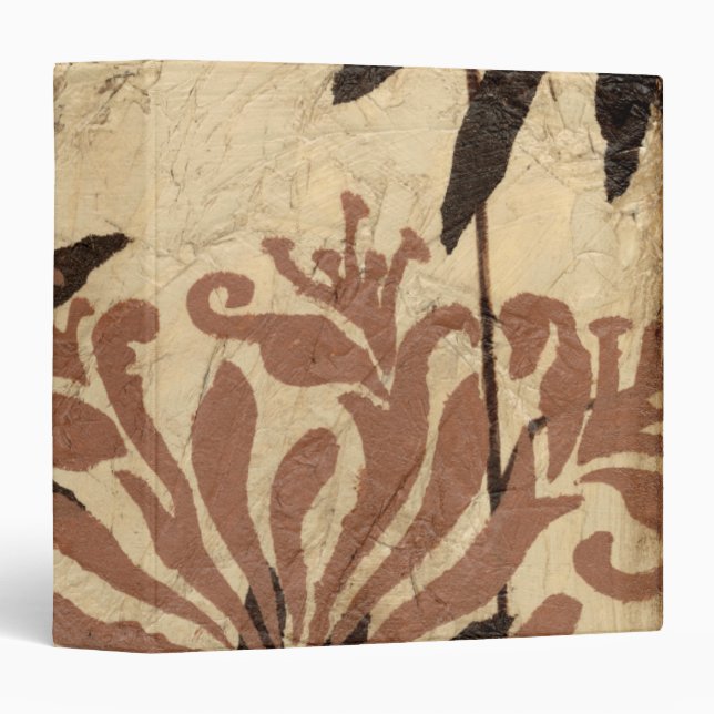 Floral Stencil Design with Tawny Leaves Binder (Front/Spine)