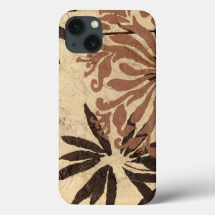 Floral Stencil Design with Tawny Leaves iPhone 13 Case
