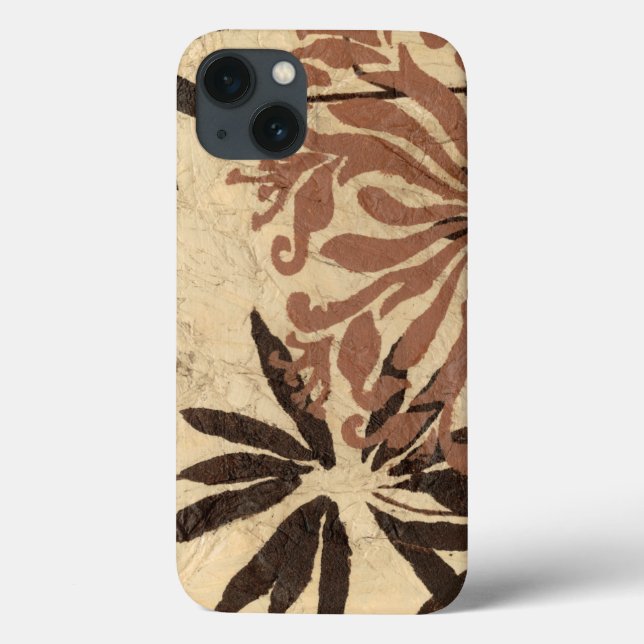 Floral Stencil Design with Tawny Leaves Case-Mate iPhone Case (Back)