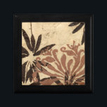 Floral Stencil Design with Tawny Leaves Gift Box<br><div class="desc">This stencil design of floral leaves with a tawny coloration has a rustic looking background,  giving it a vintage feel. A Jennifer Goldberger original,  this print would make an amazing gift for someone who enjoys the rustic feel of pieces like this!</div>