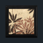Floral Stencil Design with Tawny Leaves Gift Box<br><div class="desc">This stencil design of floral leaves with a tawny coloration has a rustic looking background,  giving it a vintage feel. A Jennifer Goldberger original,  this print would make an amazing gift for someone who enjoys the rustic feel of pieces like this!</div>